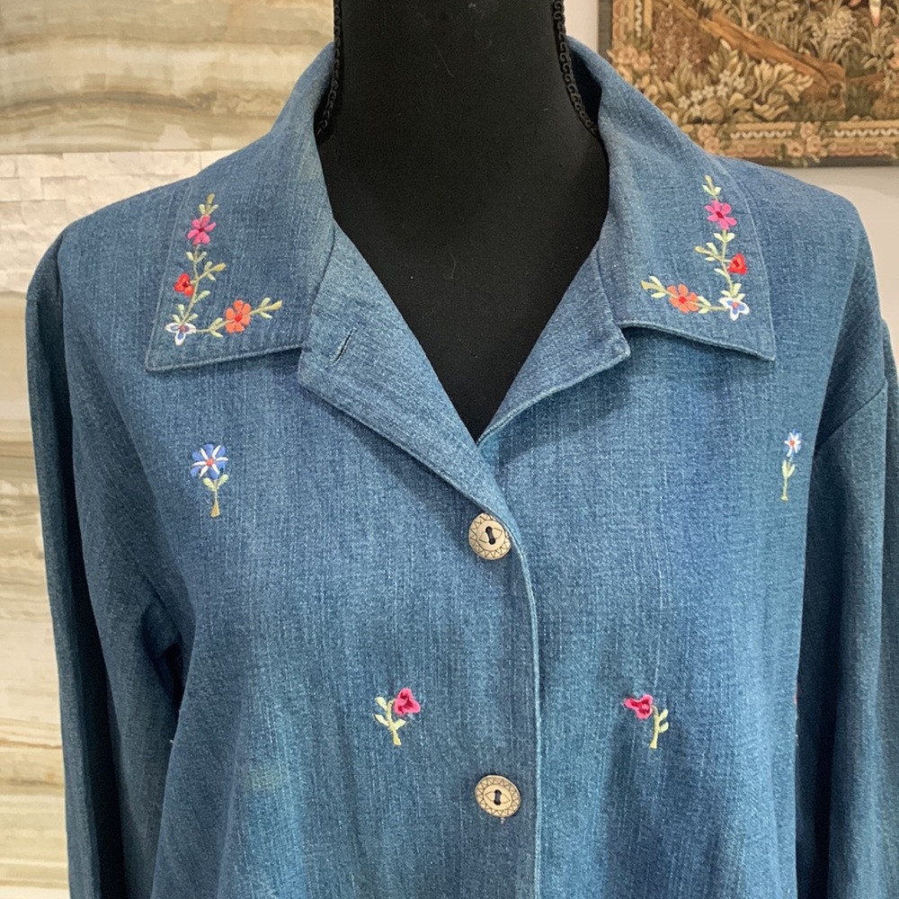 Bobby Brooks Spring Patchwork Denim Style Top. Si… - image 3